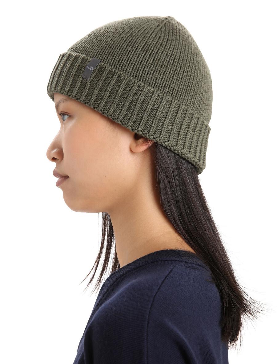 Czapki Icebreaker Unisex Merino Vela Cuff Beanie Męskie Oliwkowe | PL 1858OKIR